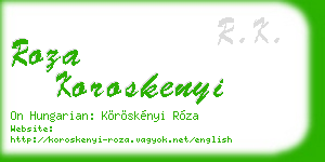roza koroskenyi business card